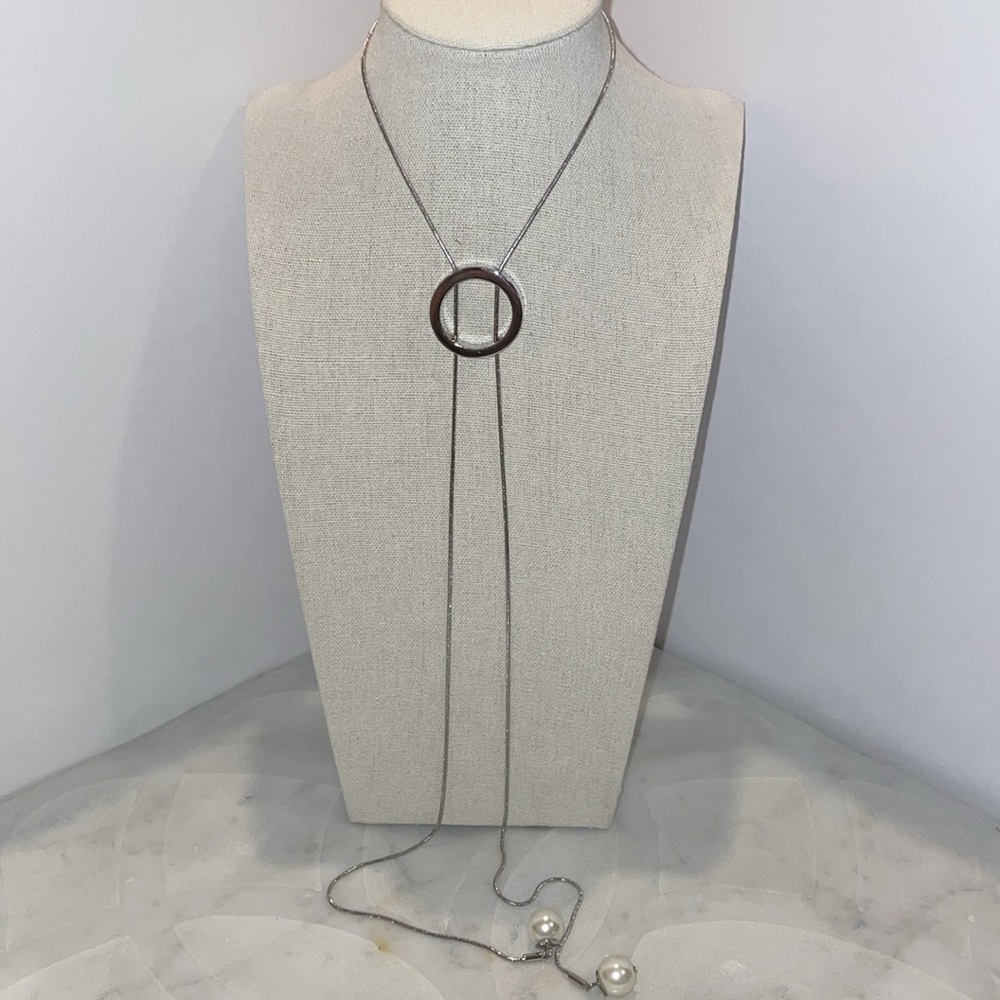 Alfani modern adjustable silver and pearl necklace - Picture 5 of 5